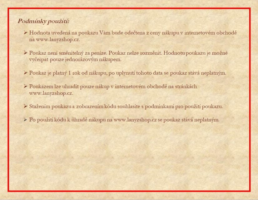 Dárkový poukaz na nákup zboží v hodnotě 2500 Kč