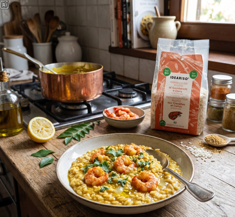 Italské rizoto na kari s krevetami, 250 g (Risotto Gamberetti e Curry)