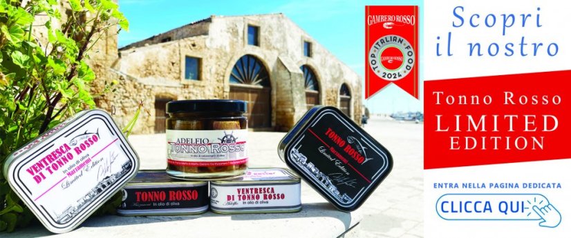 Bůček červeného tuňáka v olivovém oleji, 200 g (Ventresca di Tonno Rosso)