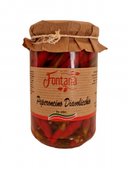Italská chilli papričky Diavolicchio v oleji, 290 g