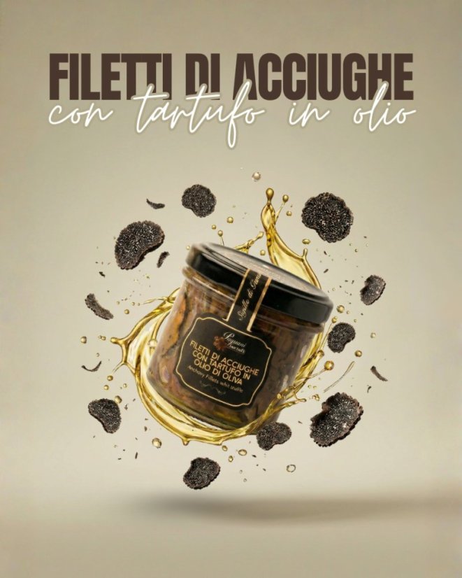 Filety z ančoviček s černým lanýžem, 90 g