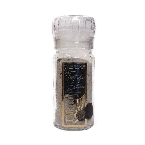 Šedá sůl z Guérande s černým lanýžem - s mlýnkem, 80 g  (Lanýžová sůl)