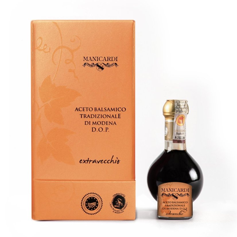 Tradiční Balzamikový ocet z Modeny D.O.P. extravecchio stáří 25 let, 100 ml - bez barviv - v dárkové krabičce