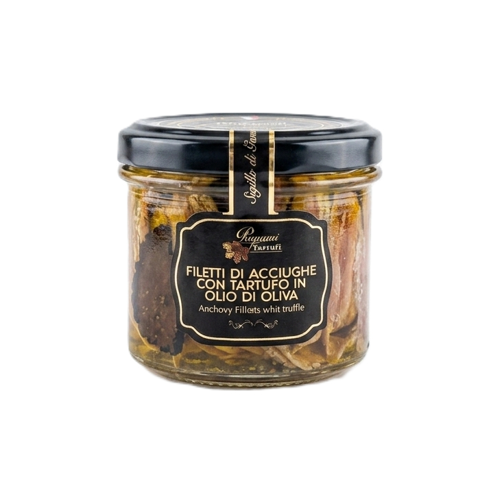Filety z ančoviček s černým lanýžem, 90 g