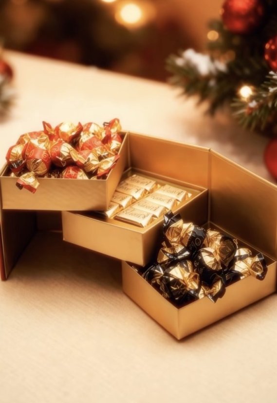 Dárková krabička plná čokolády, 380 g