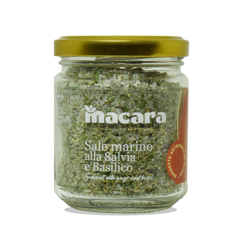 Mořská Sicilská sůl se šalvějí a bazalkou, 300 g