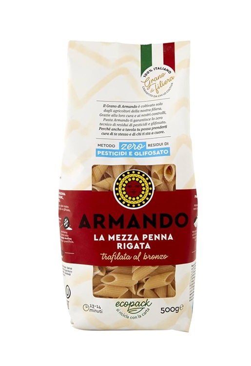 Těstoviny Mezze Penne Armando, 500 g - metoda nulových reziduí