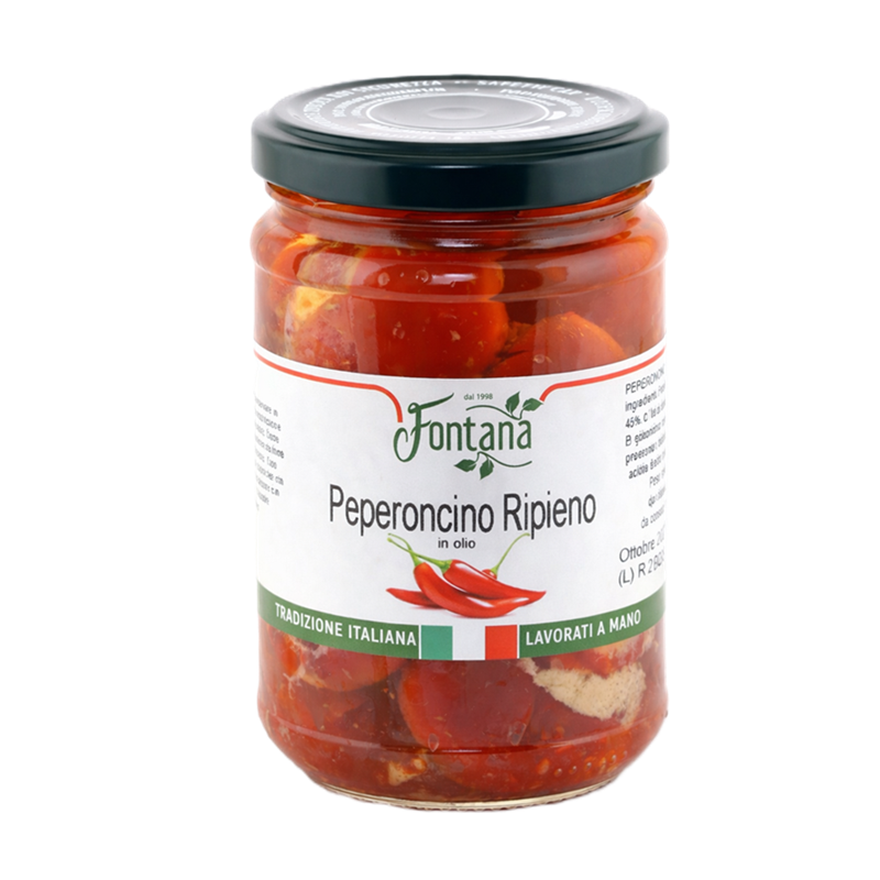 Italské chilli papričky plněné tuňákem, 290 g