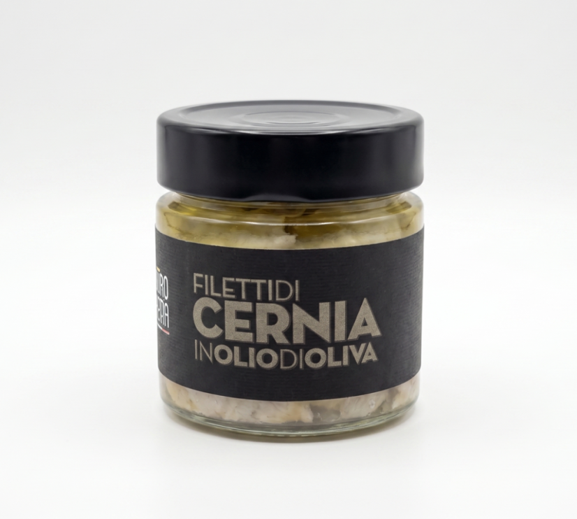 Filety z Kanice v olivovém oleji, 200 g (Filetti di Cernia)