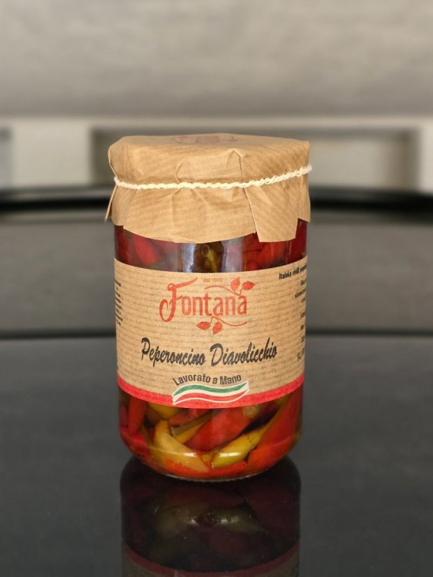 Italské chilli papričky Diavolicchio v oleji, 290 g