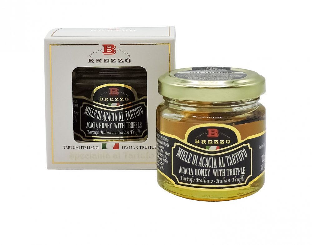 Levně Akátový med s kousky černého lanýže - 100g - dárkové balení (Lanýžový med)