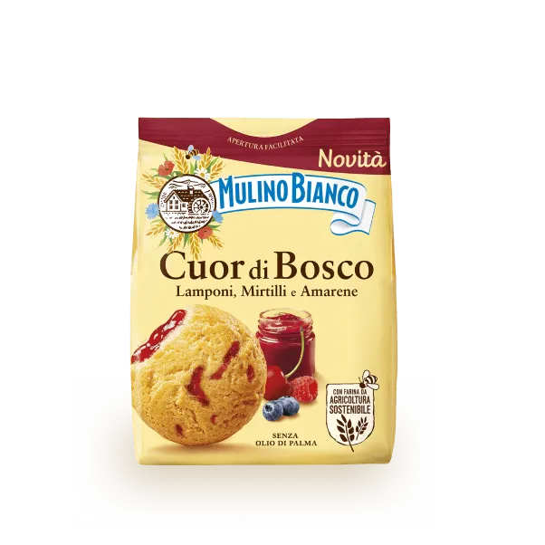 Sušenky s náplní z lesních plodů Cuor di Bosco Mulino Bianco, 300 g