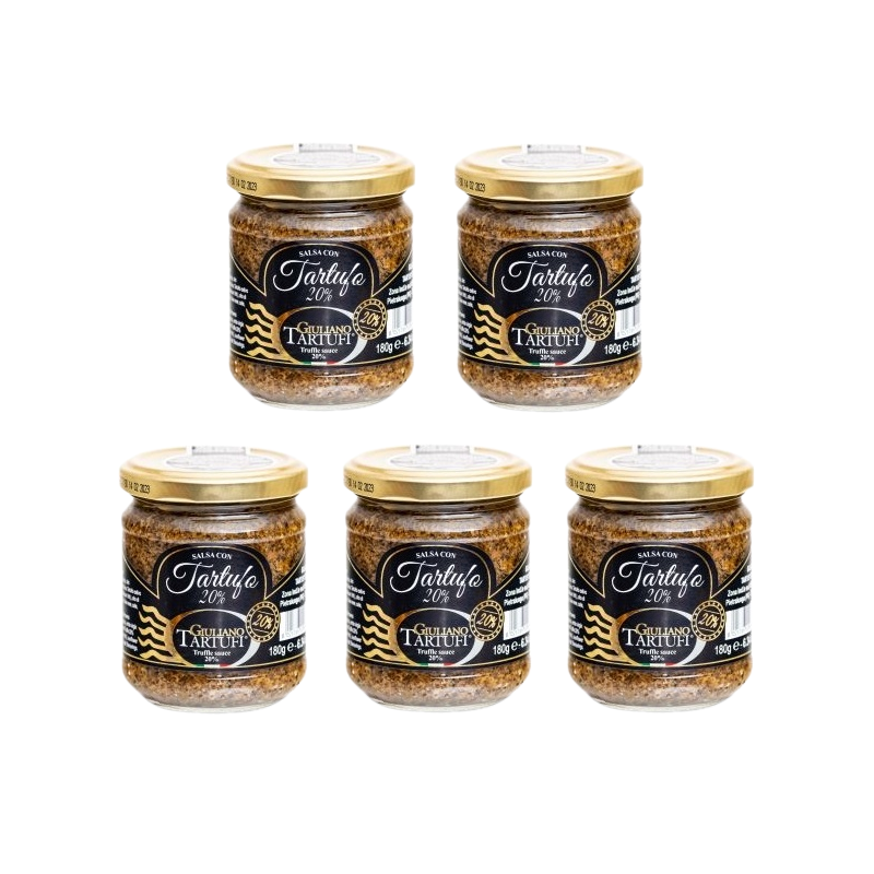 5x Lanýžová pasta DELUXE s 20% černého lanýže, 180 g  (Salsa Tartufata)